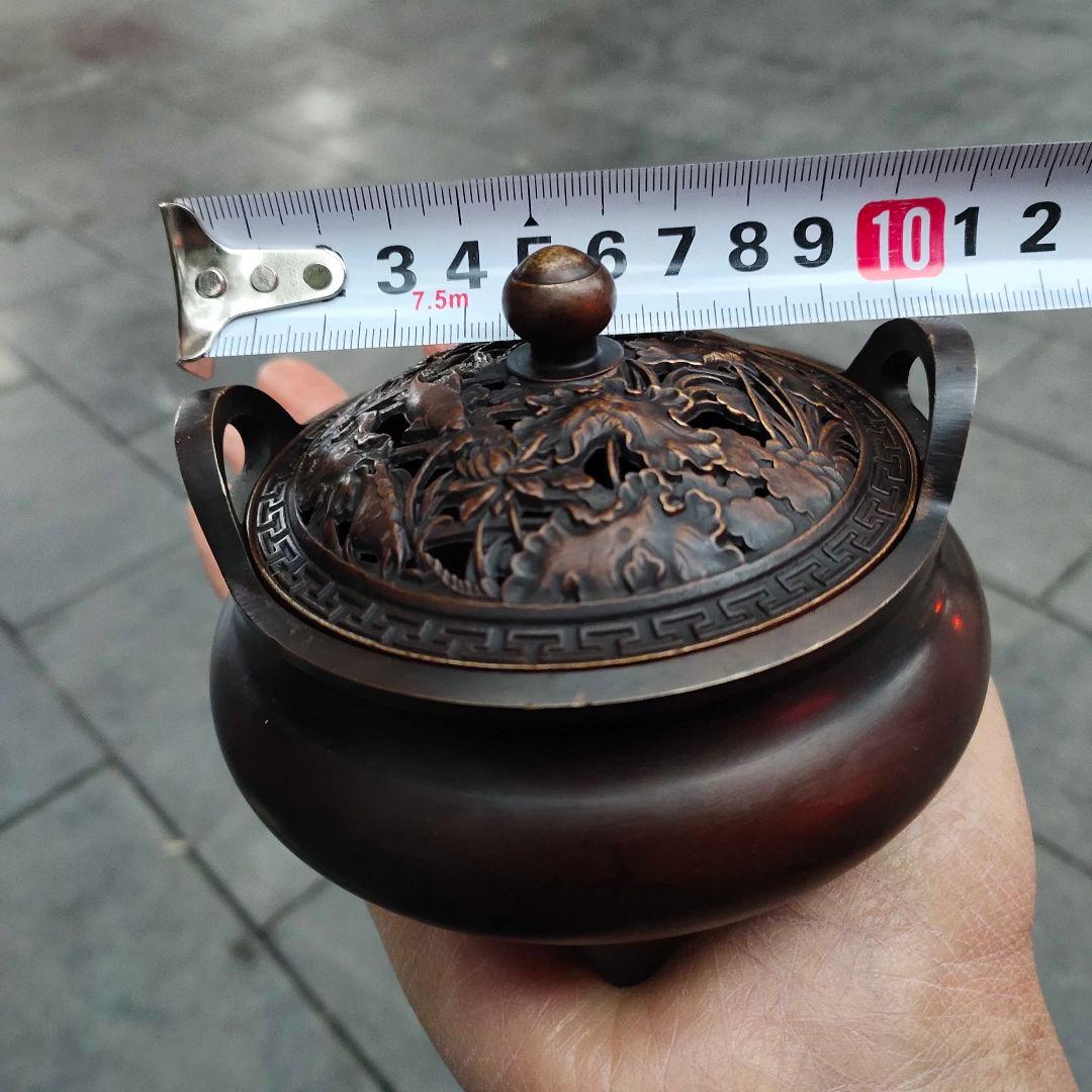 銅製 香炉 宣徳炉 檀香炉 線香炉 挿し香炉 仏具 香道具 工芸品 置物