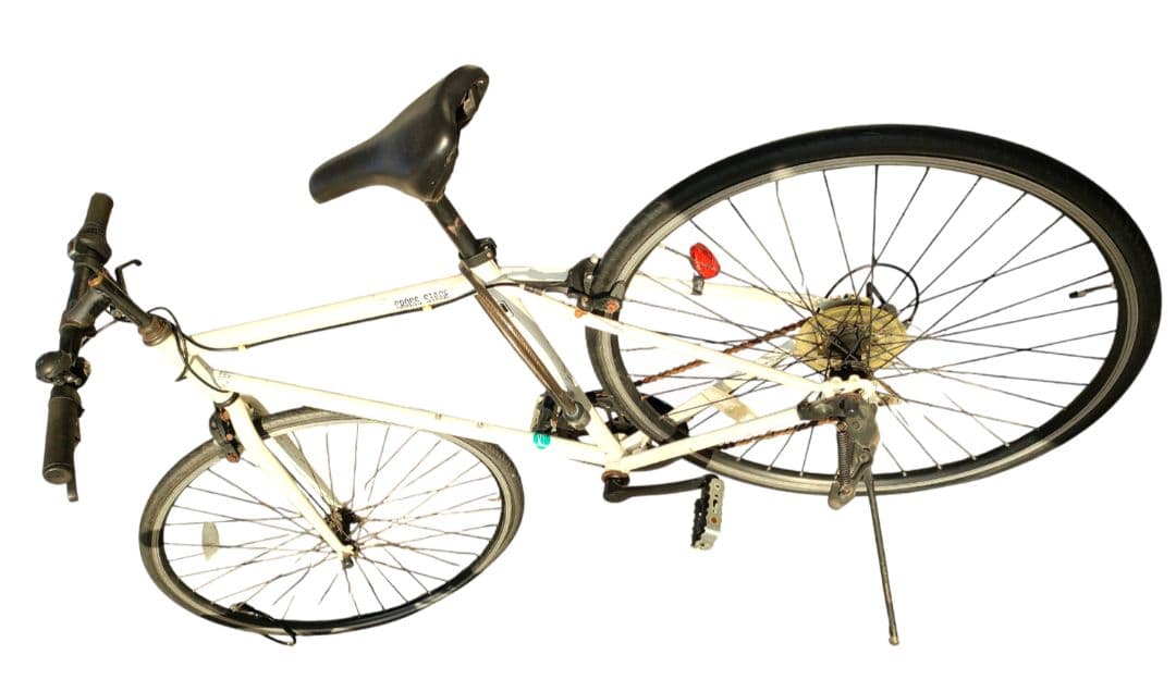 クロスバイク 軽量アルミ車体 ホワイト/ブラック 福岡市内近隣市町村限定配送