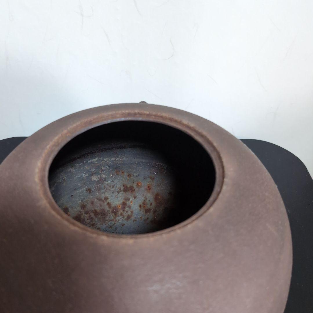 茶道具 茶釜 風炉釜 釜師佐藤清光 供箱付 ハケメ地紋