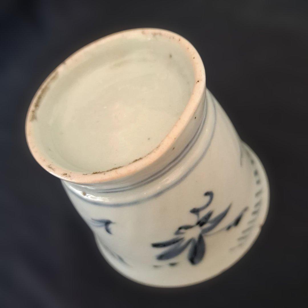 「400年前のロマン！ 初期伊万里 蕎麦ちょこ」 染付猪口(直径8cm) 骨董ア