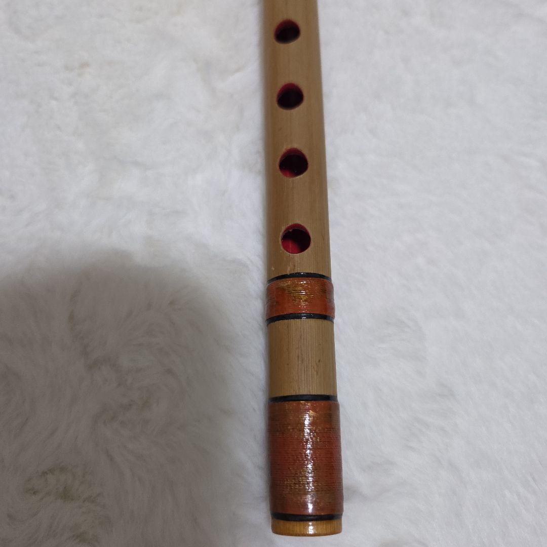 石見神楽を奏でる篠笛　父の手作り　竹製 篠笛 6穴 ナチュラルカラー