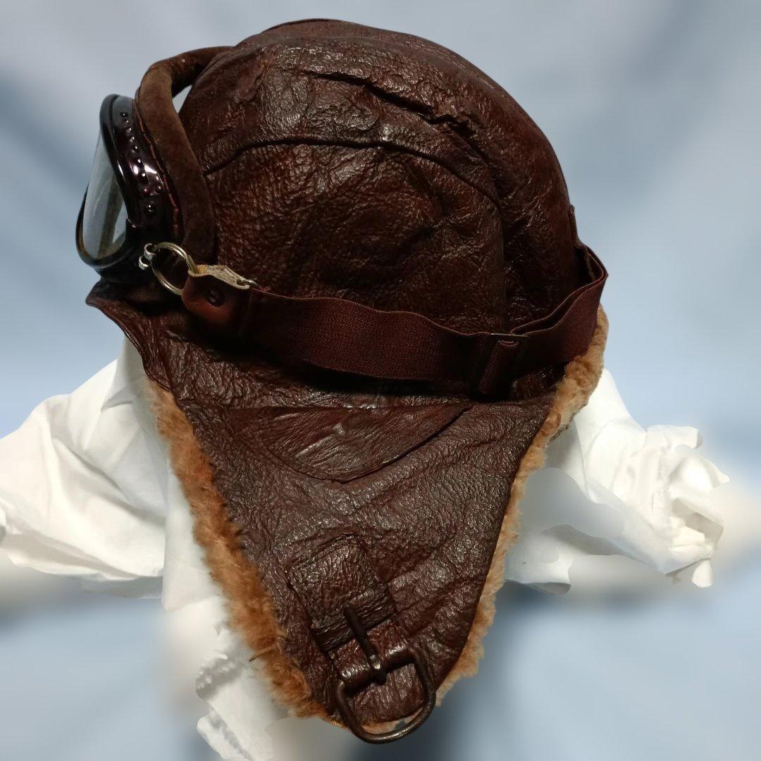 日本海軍冬用飛行帽と飛行眼鏡（実物)