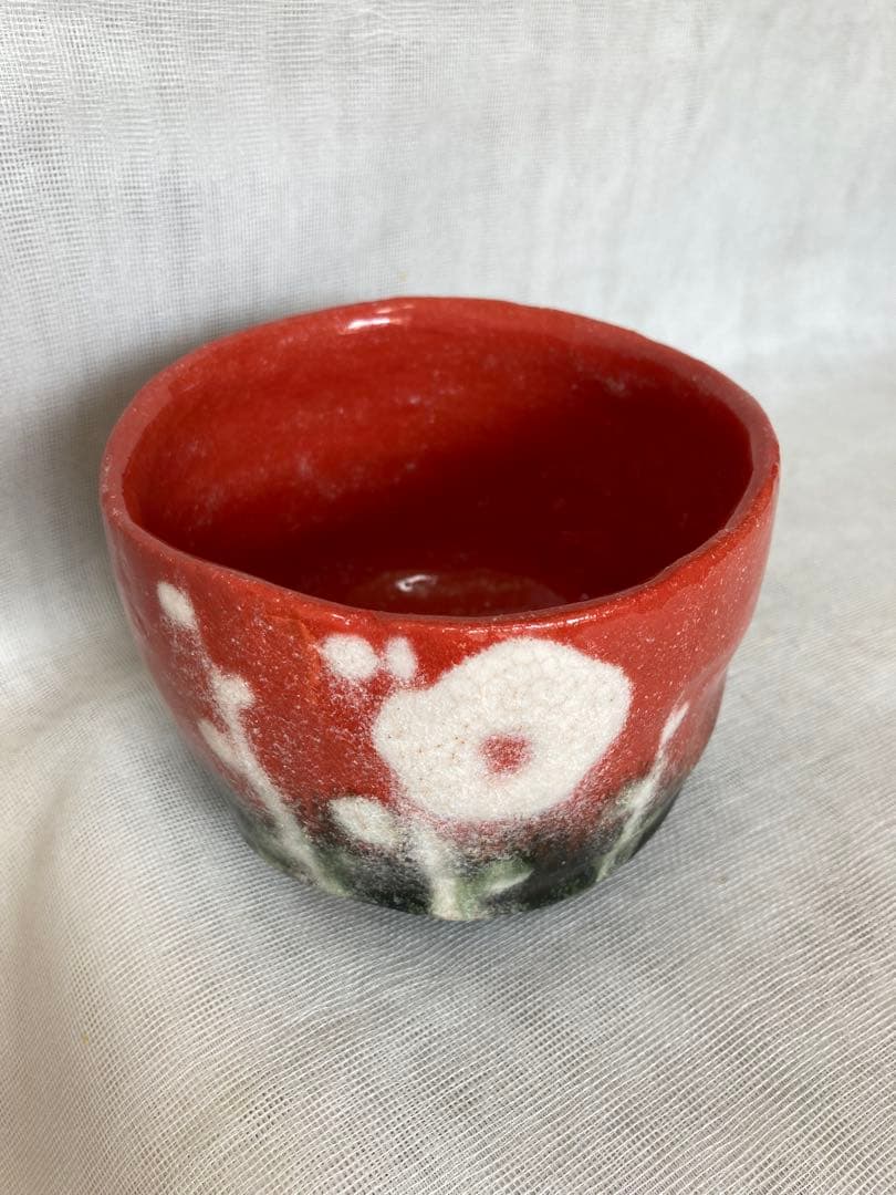 中島正雄／茜白梅抹茶茶碗／B11