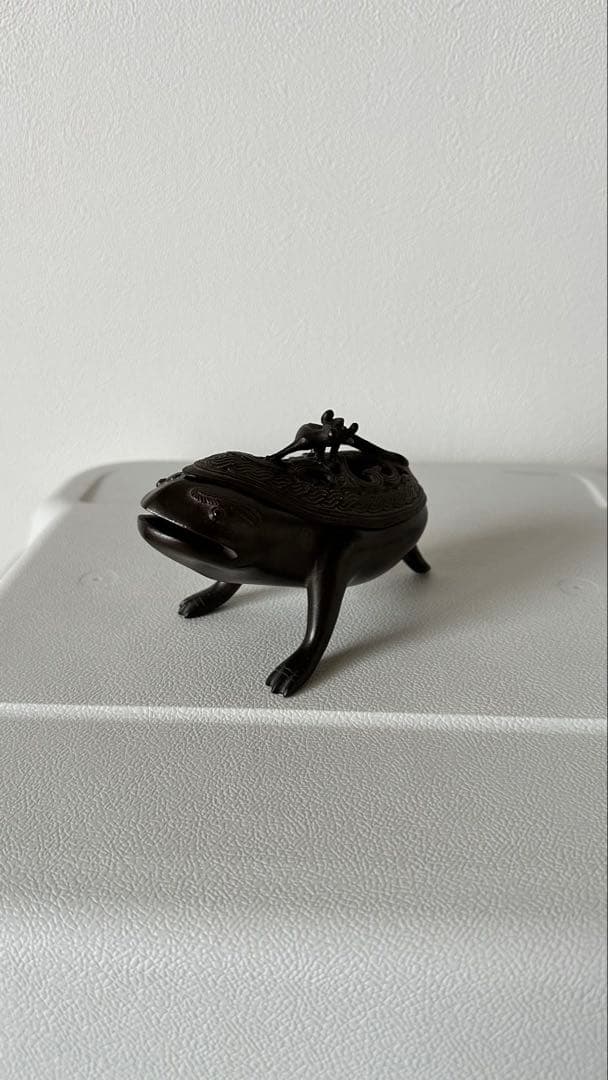 銅 香炉 三足の蛙