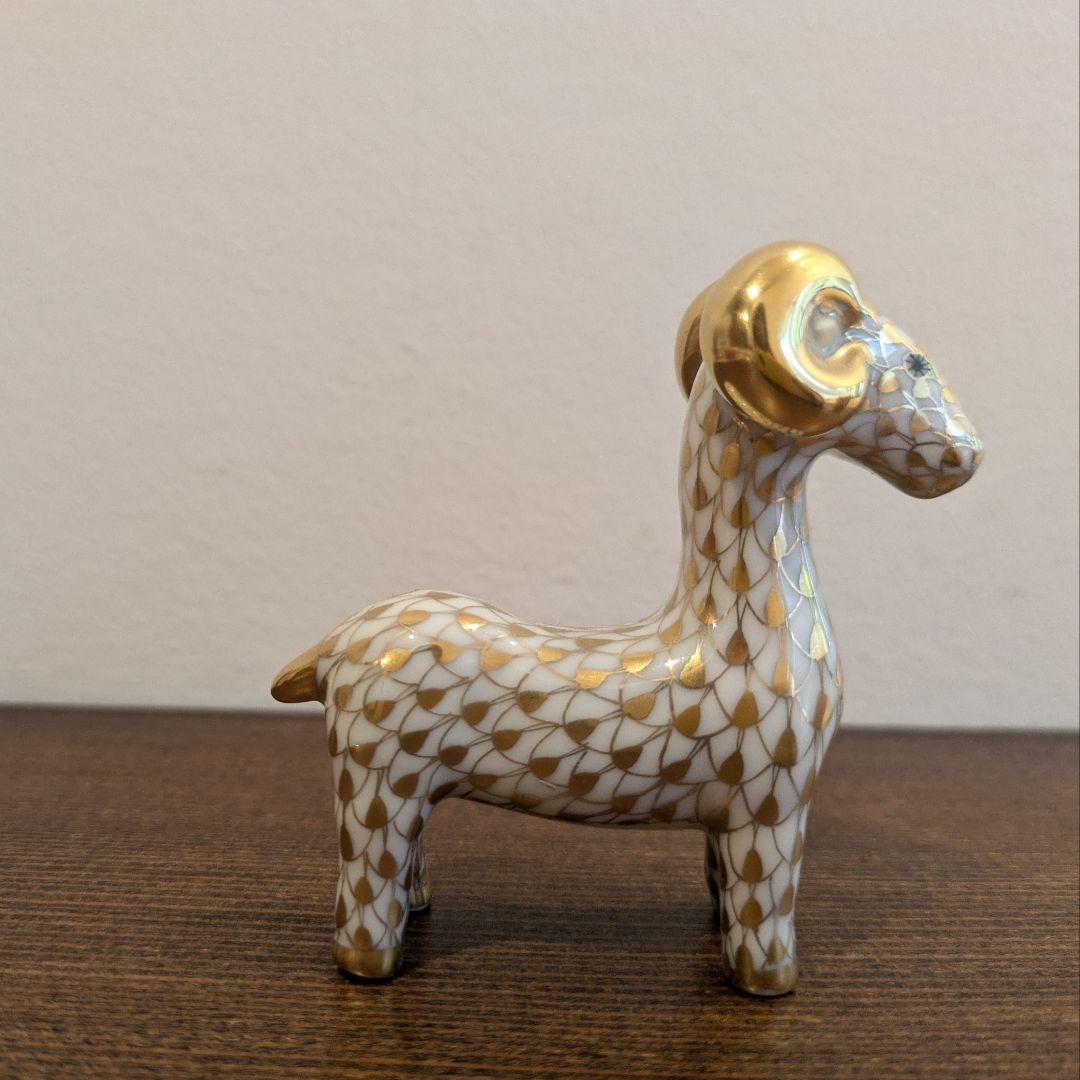 HEREND ヘレンド 羊置物2015 ゴールドバージョン 陶器 千支ものがたり
