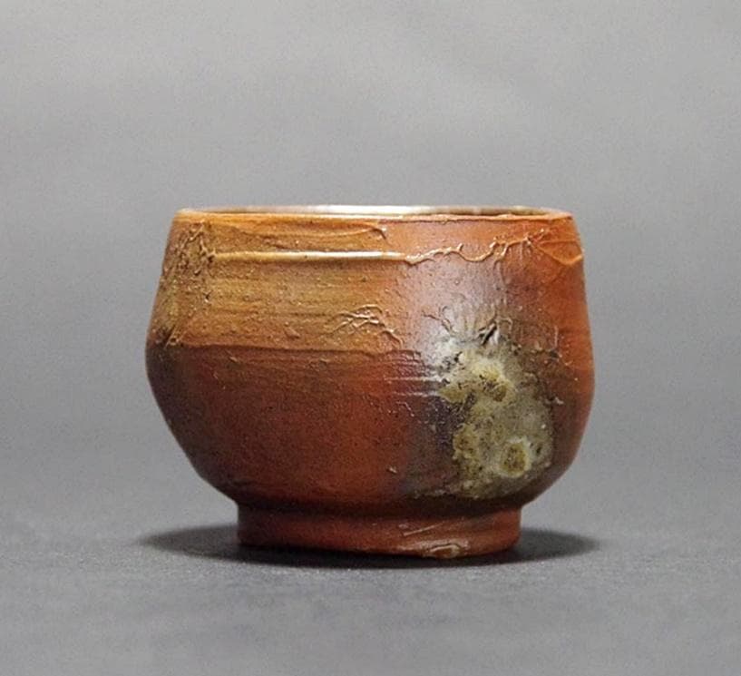 人間国宝　金重陶陽　窯変ぐい吞 M342