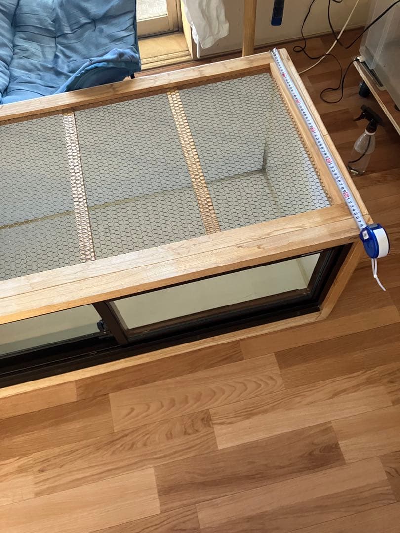 Ｆ＆K爬虫類アルミサッシ木製ケージ 外寸w1200×D600×H500