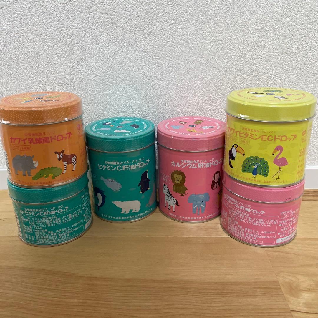 カワイ肝油ドロップ　ビタミンC ビタミンEC カルシウム 乳酸菌　6缶セット