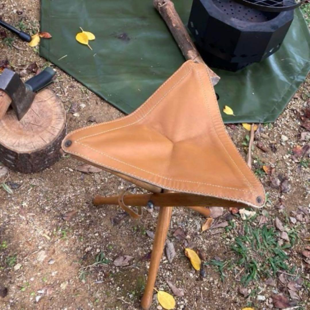 【米国直輸入】本革☆サンサチェア☆焚き火チェア☆ハンティングチェア★ビンテージ