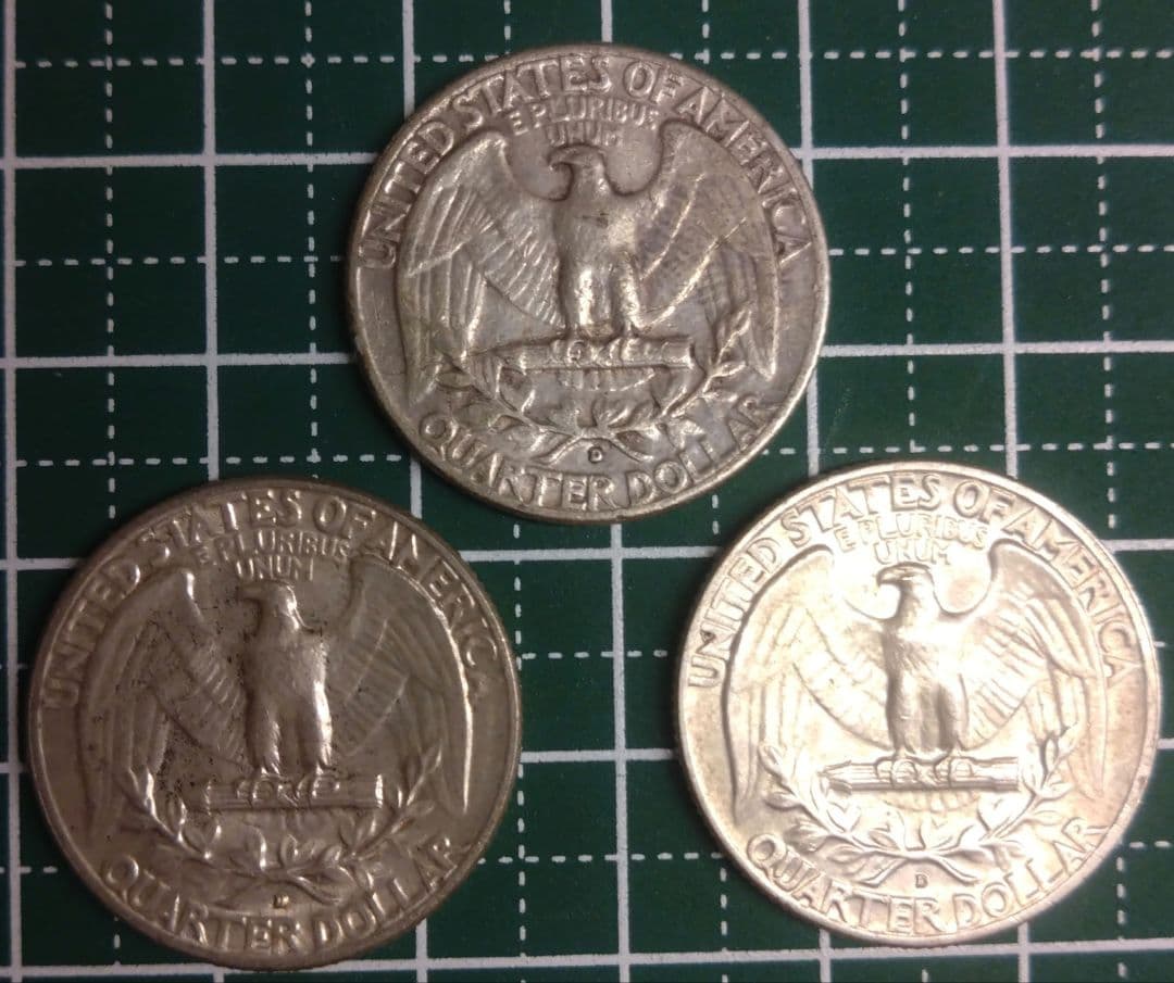 アメリカ クォーター ドル  銀貨 3枚セット
