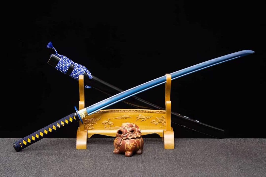 越前武士刀-高性能マンガン鋼（焼藍）武具　刀装具　日本刀　模造刀 居合刀