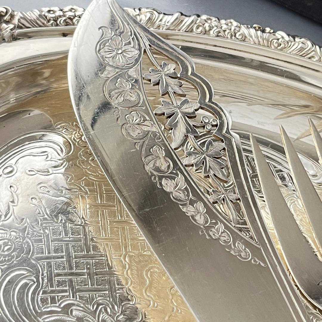 【Samuel Biggin & Son】【白蝶貝/純銀継手】サーバーセット