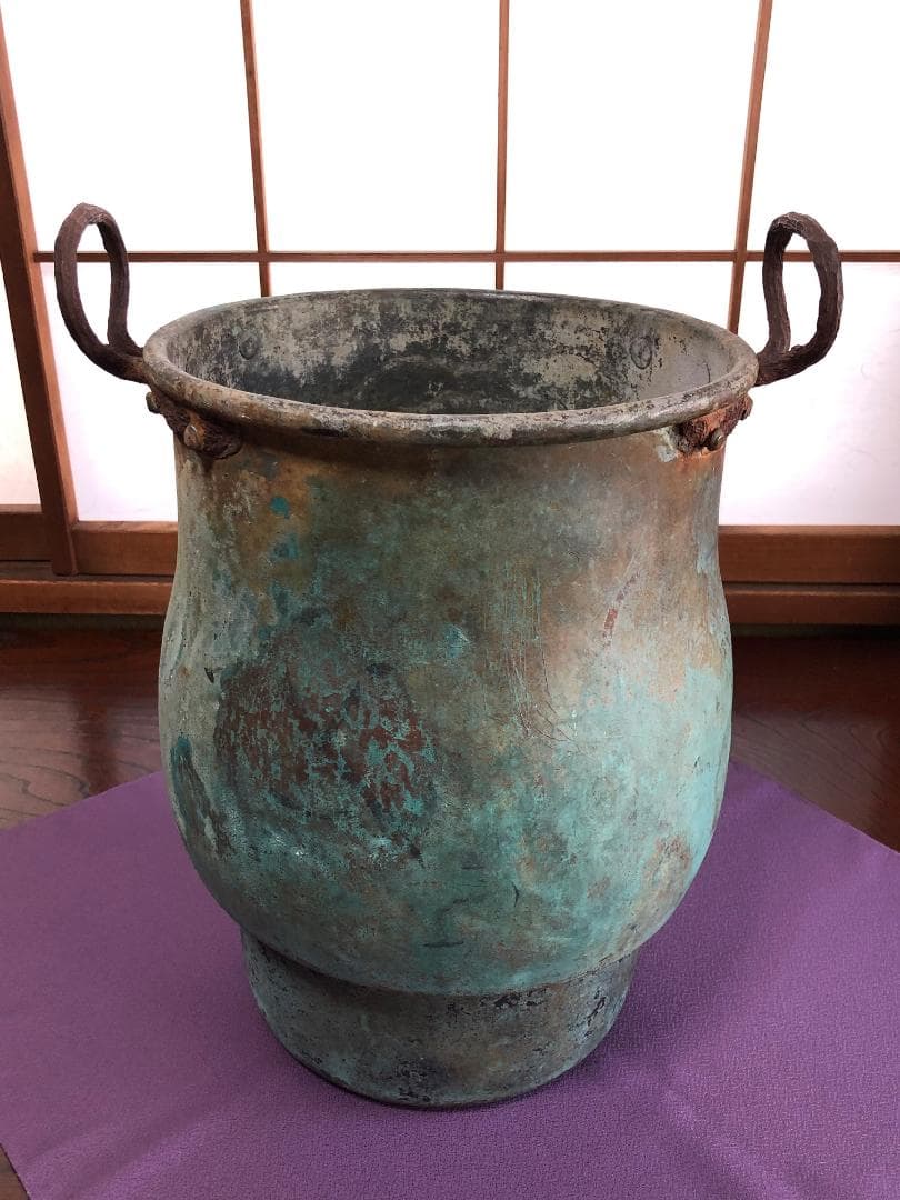 【 青銅陣釜 戦陣釜 】 傳今川義元公之炊飯釜　戦国時代　旧家所蔵