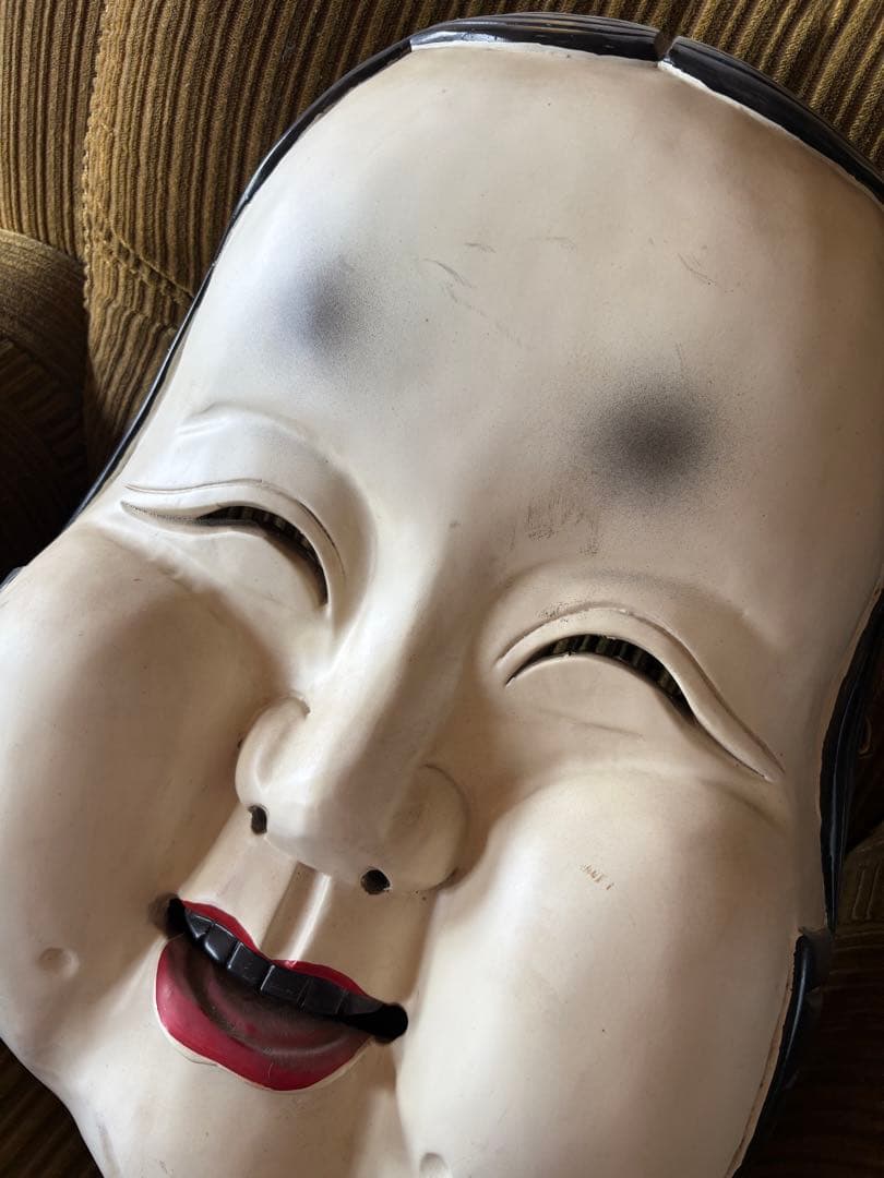 大きめサイズ　能面　おかめ　壁掛け　置物