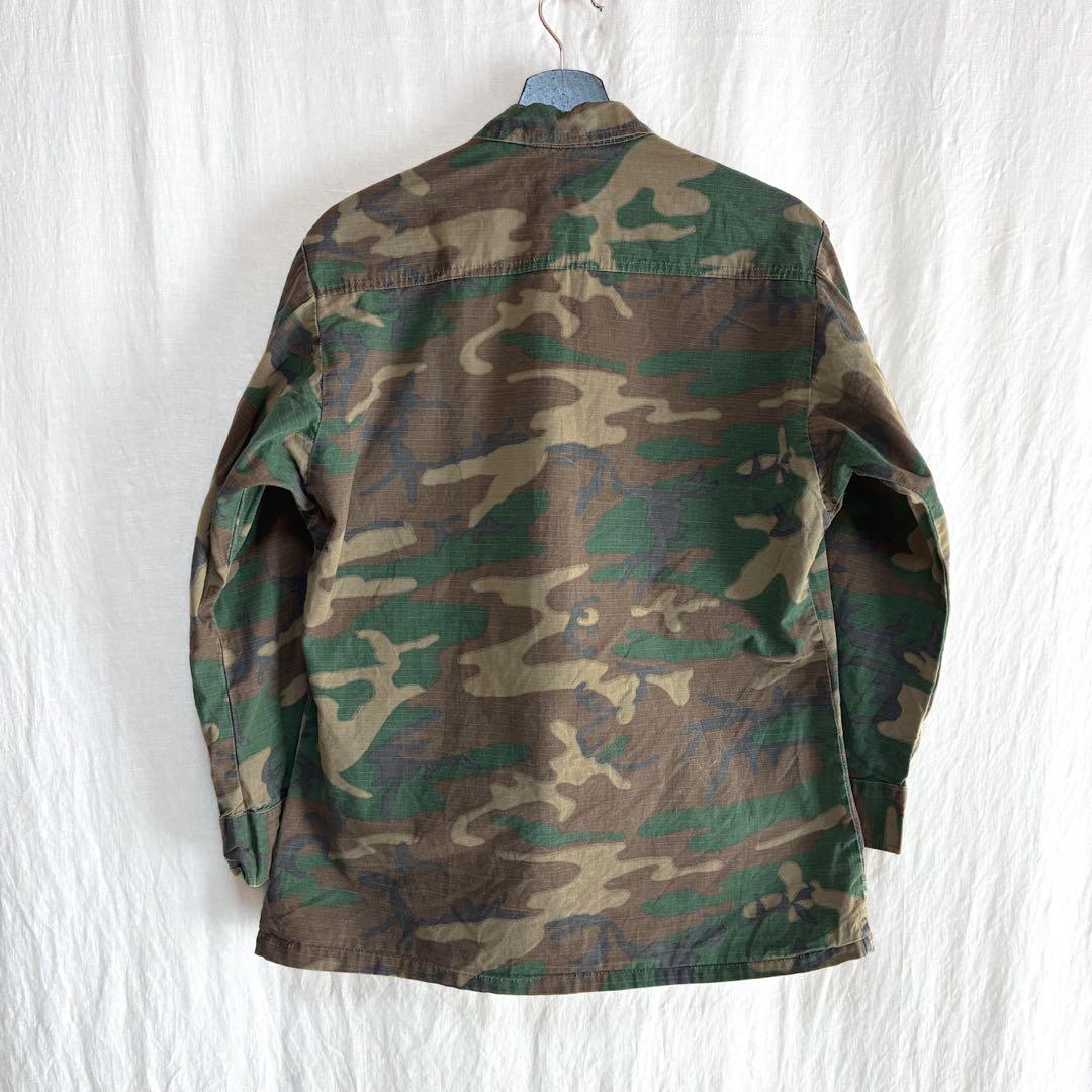 60s 70s 米軍 グリーンリーフカモ ジャングルファティーグジャケット S