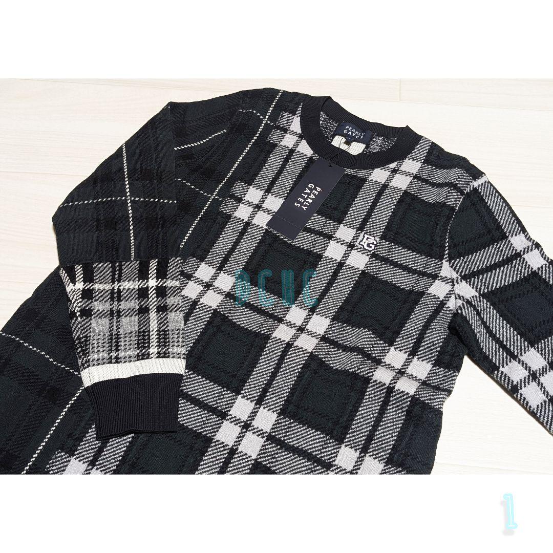 新品【サイズ1】【モノトーン】パーリーゲイツ ニットワンピース ゴルフ