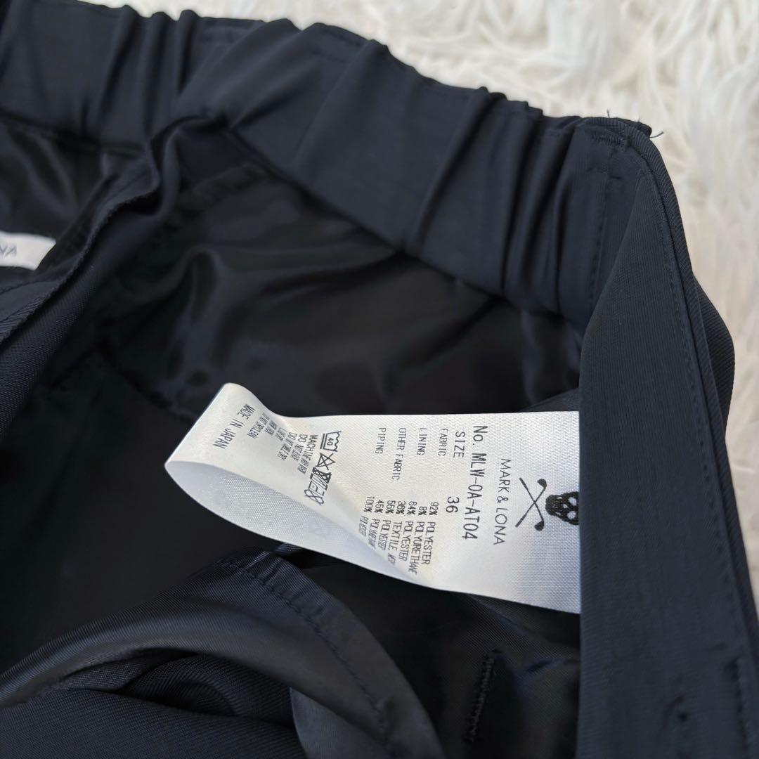 新品 マークアンドロナ パンツ ストレッチ ブラック サイドライン ゴルフ