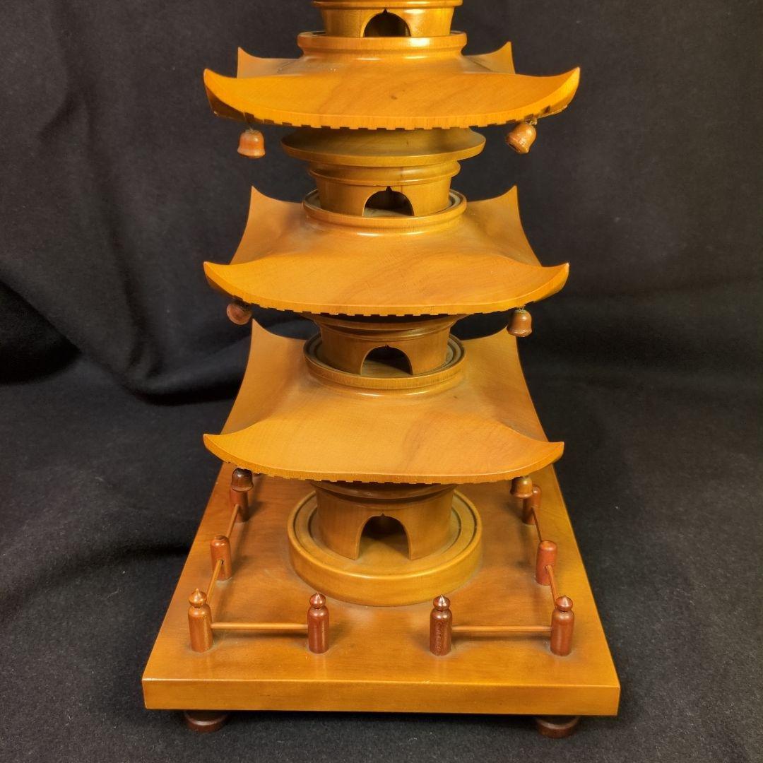 木製 五重塔 宮島細工 高さ約60cm