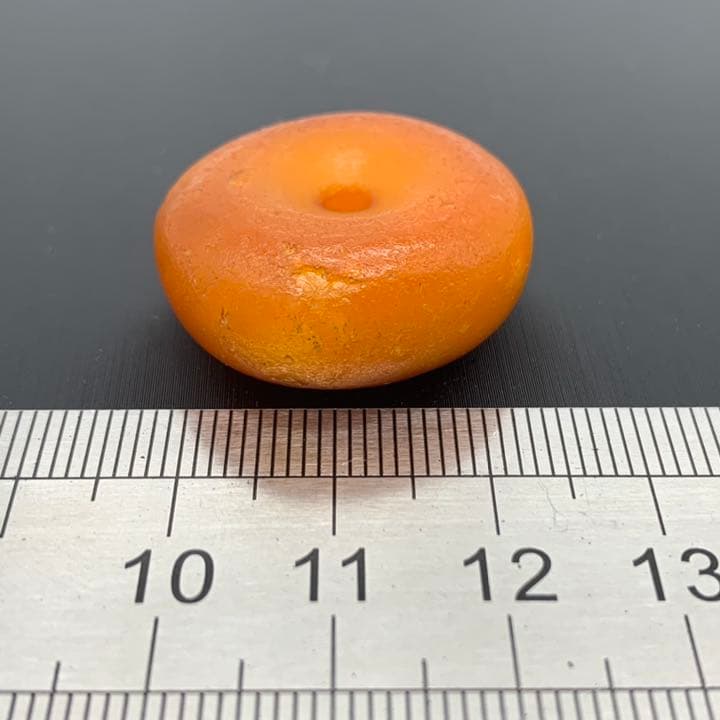 【アンティーク ビーズ】アンバー ビーズ 5.6g 24.6mm