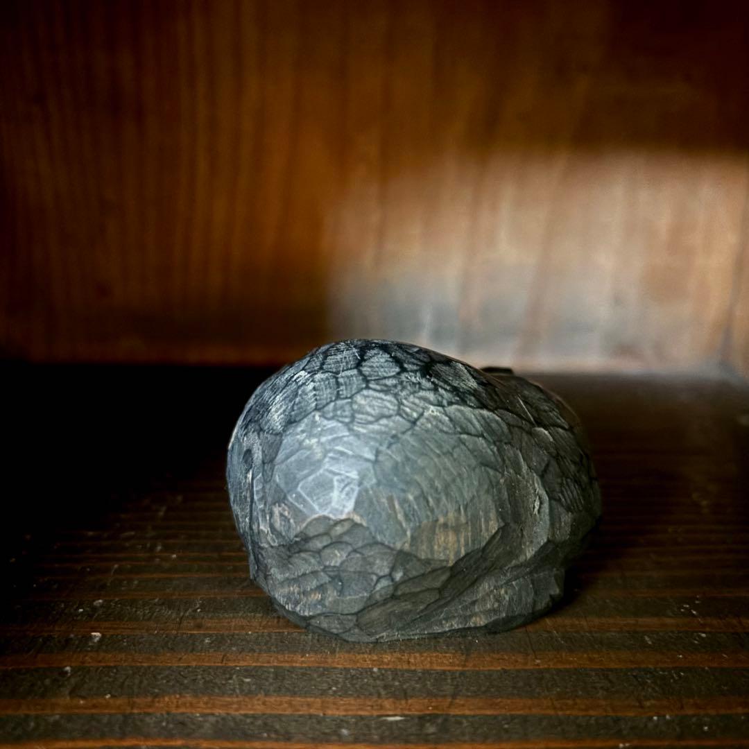 郷土玩具　猫　猫神　養蚕　蚕神　眠り猫　一刀彫り　木彫　古い　時代　妖怪　黒猫