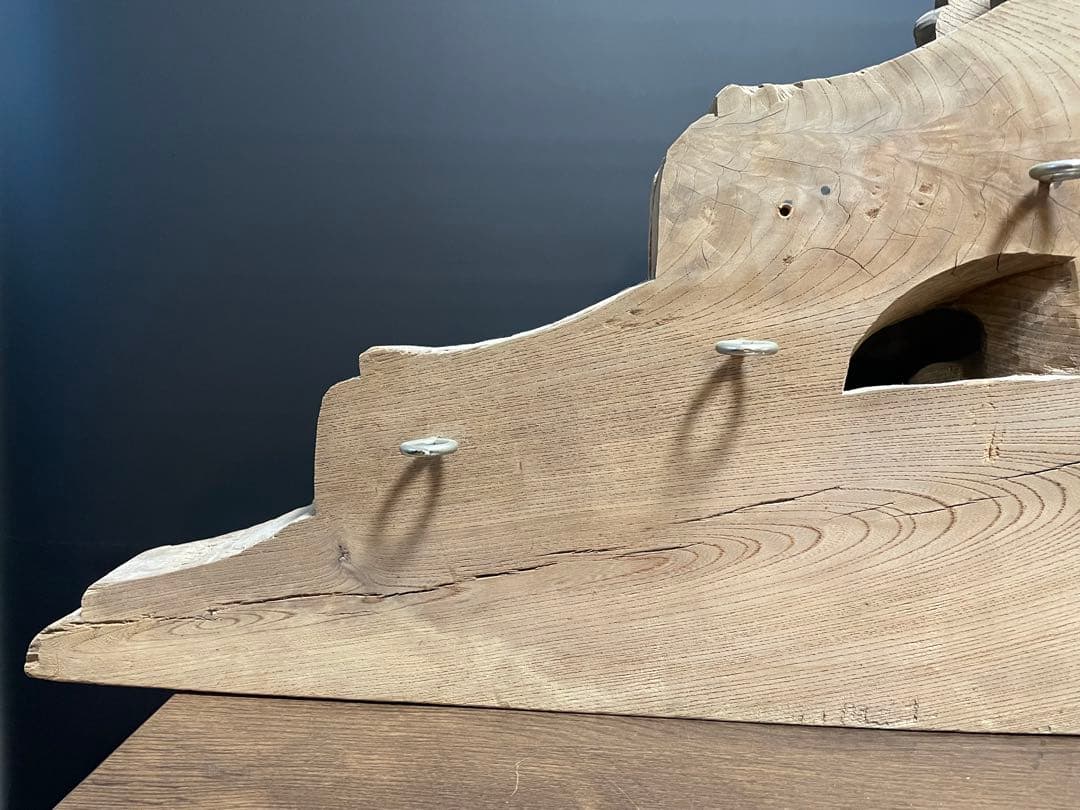 大型　蟇股　 彫刻 木彫　 彫刻工芸品　骨董品　幅131cm