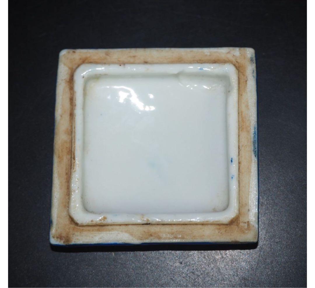 送料無料　江戸中期 　青華松竹梅図三重箱　ｈ９×６×6ｃｍ　★大珍品★