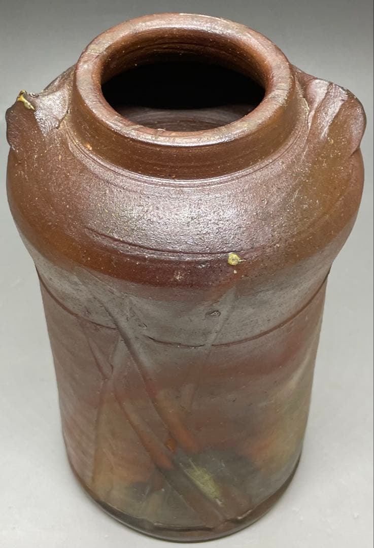 人間国宝　藤原雄　備前花入　耳付花入　備前焼　共箱　共布　栞　P5