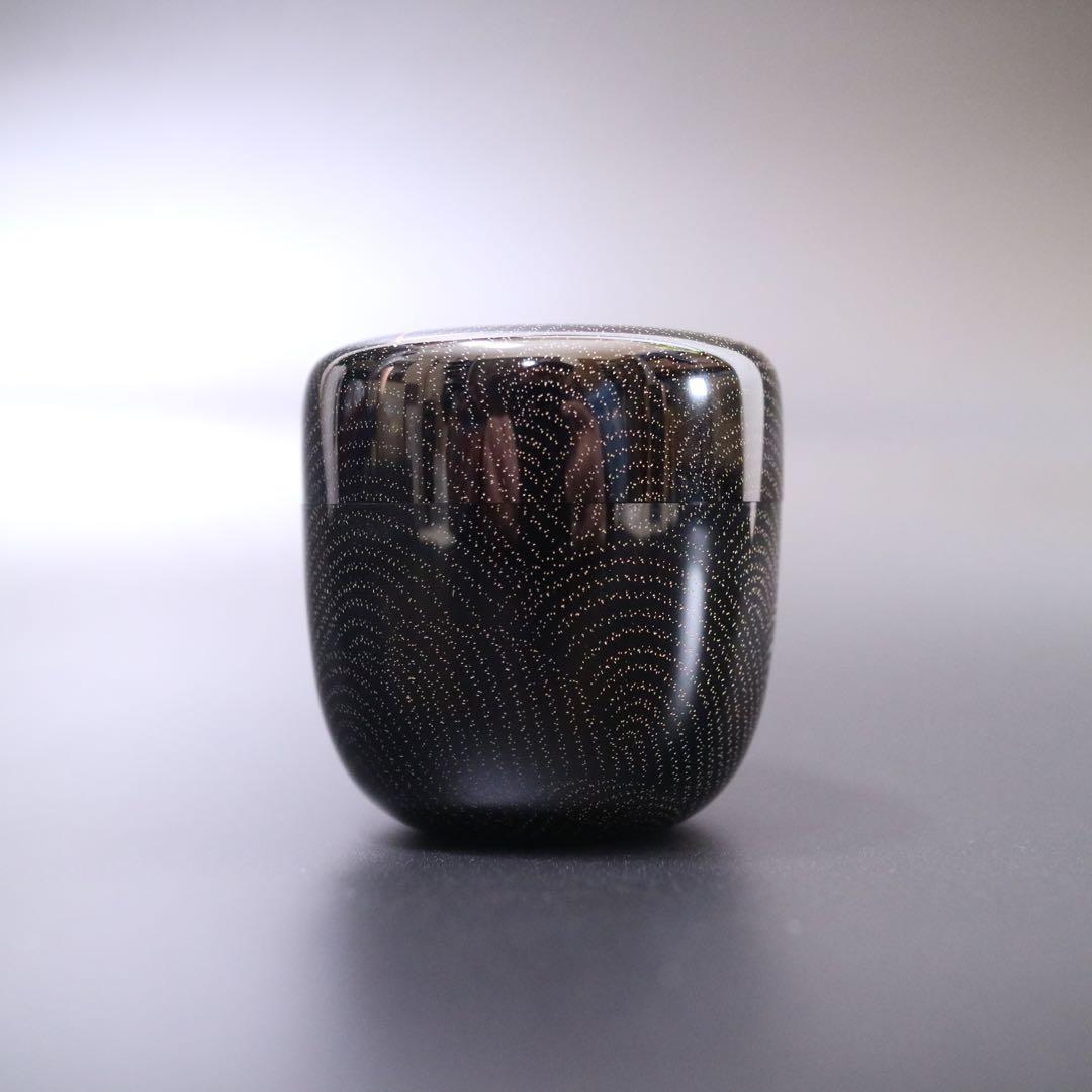 棗 幸菜作 双鶴沈金 茶道具 石川 輪島