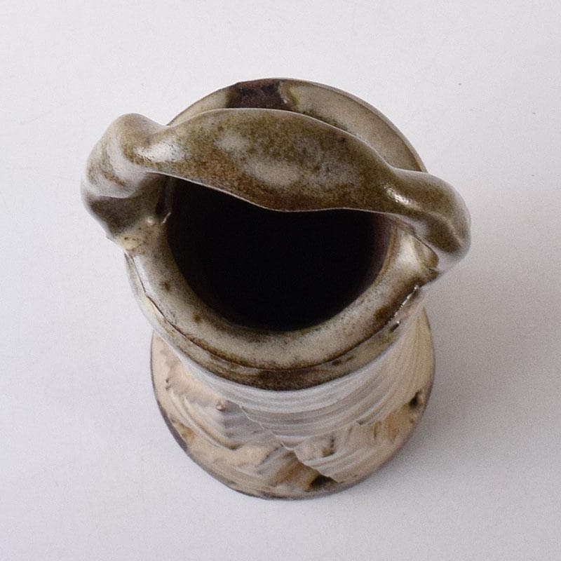 薩摩焼　古薩摩　大へら持ち手付　細長花生　花瓶　時代箱　M　R8727