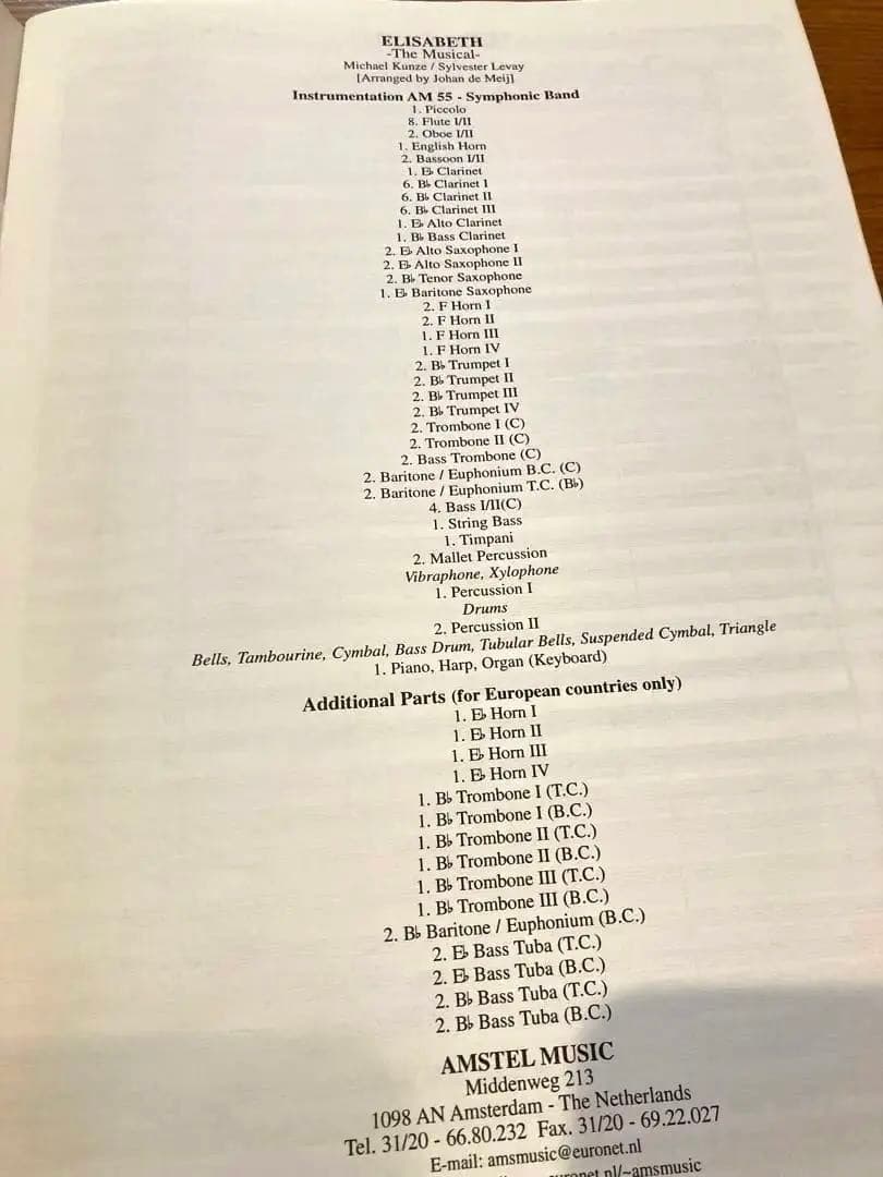 エリザベート Elisabeth The Musical 楽譜 ヨハン.デメイ編