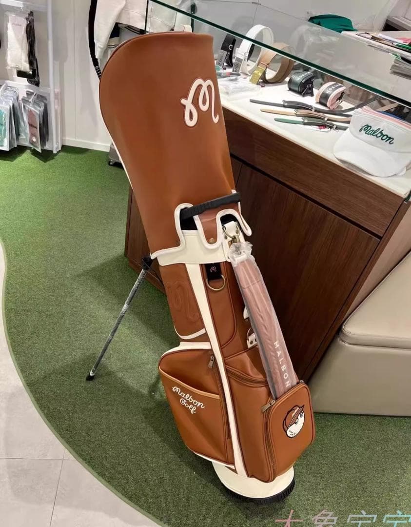 Malbon ゴルフバッグ立式スタンド式 ピンストライプ調 ロゴデザイン即購入可
