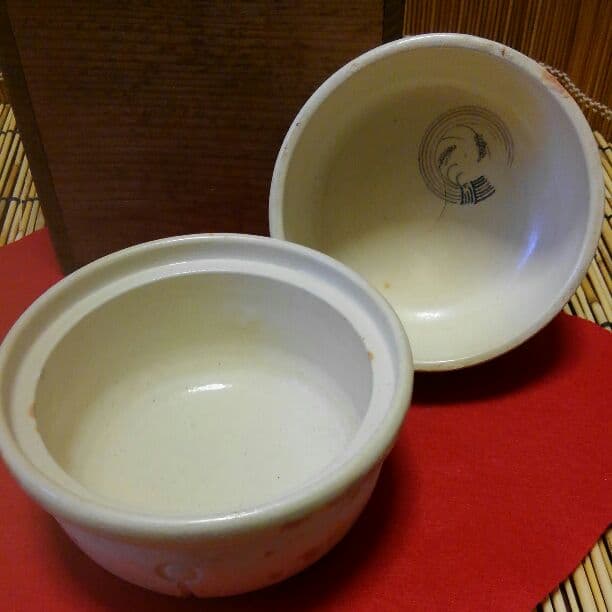 江戸期　鈴形菓子器　楽印　共箱