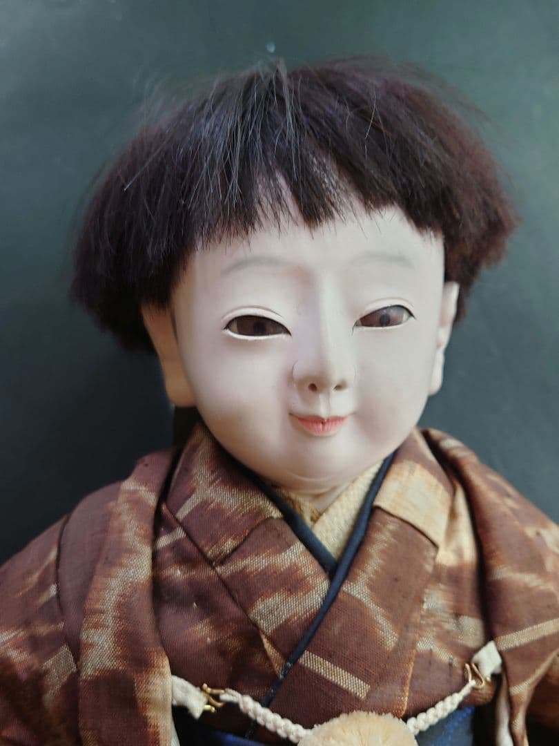 修復済（三代目東光様）市松人形　廣本乾随　大正期　福耳　長羽織　縮緬の長襦袢