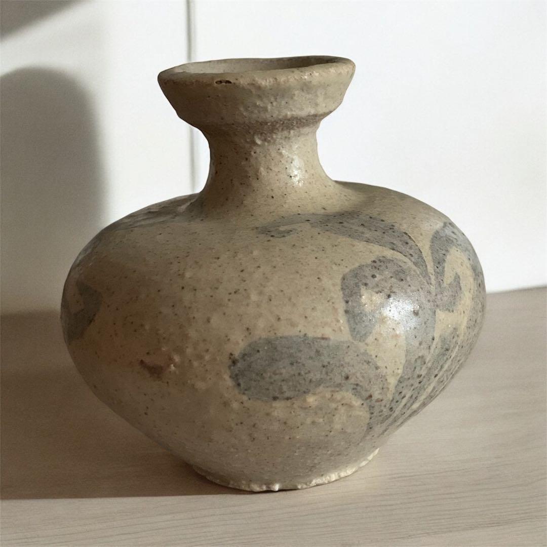 欠けあり 高麗青磁鉄絵唐草紋 花瓶 花器 李朝高麗コレクター放出品陶磁古玩朝鮮美