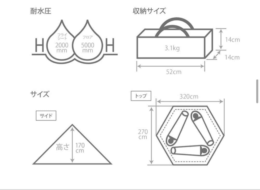 DOD ワンポールテントS 超美品　グランドシート付き