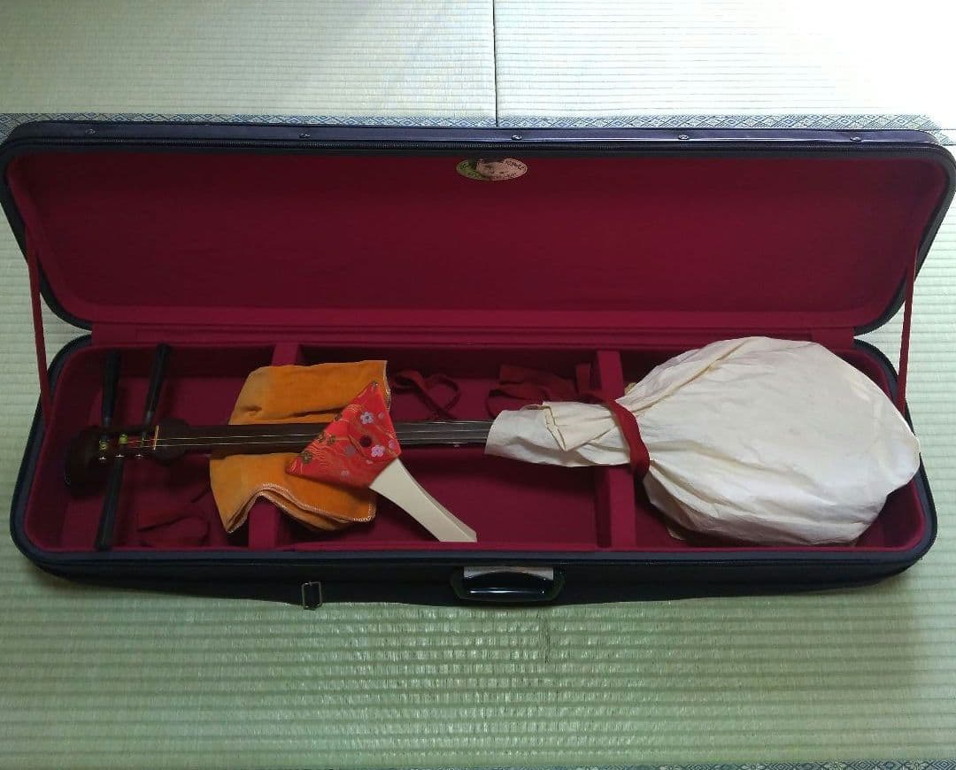✨ 美品 ★三味線 & ケース付 【短棹寄り】