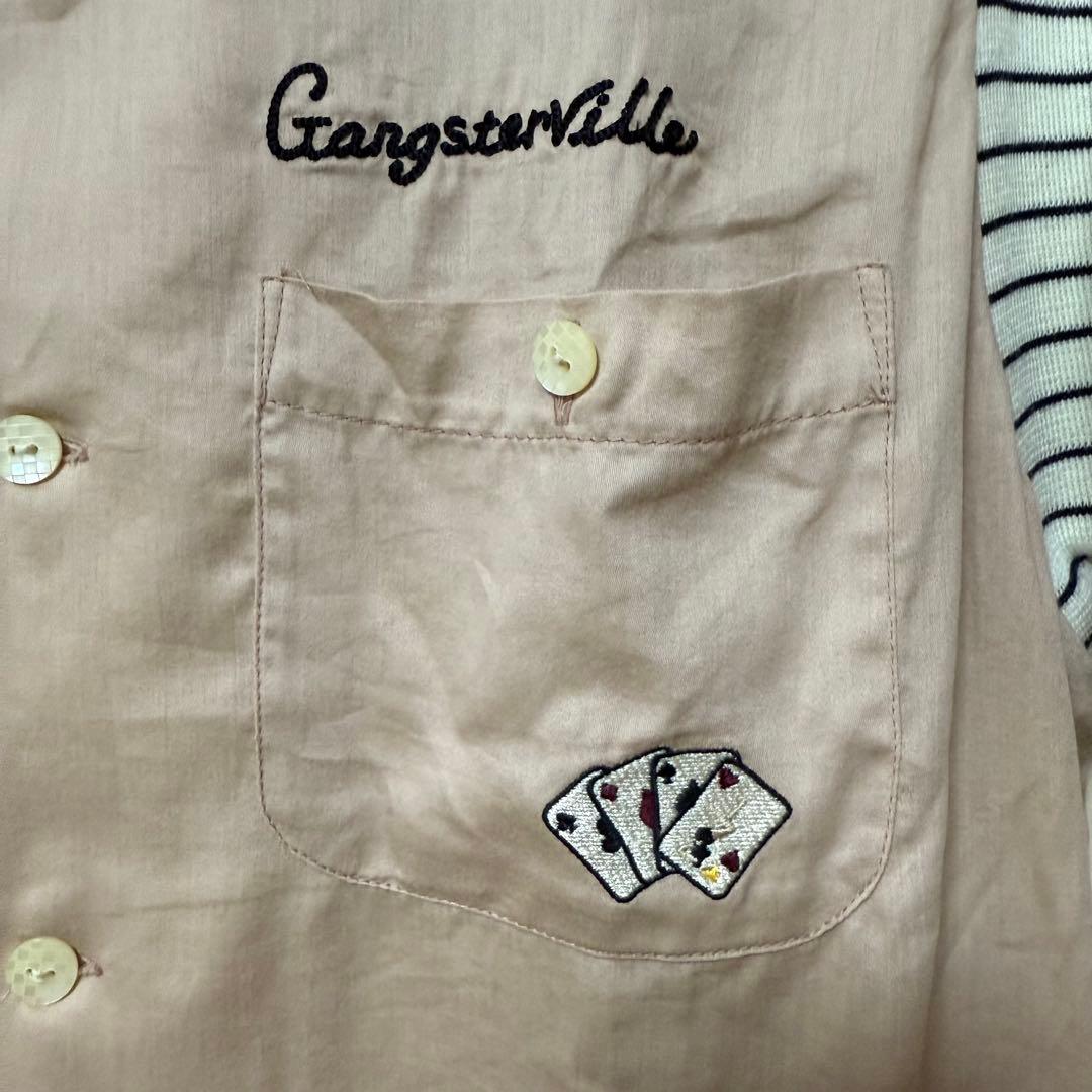 ギャングスタービル ボーリングシャツ　トランプ柄 JACKPOT