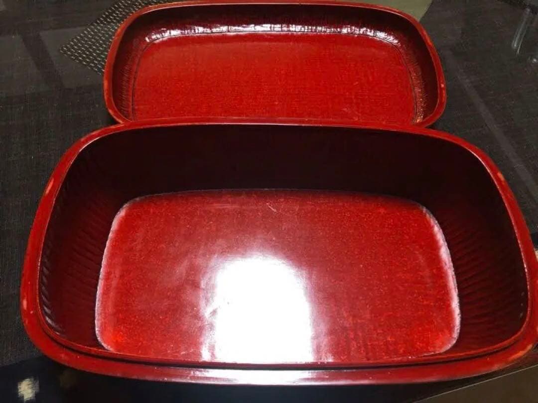 骨董品寿雲刀漆器茶櫃 角丸四角箱