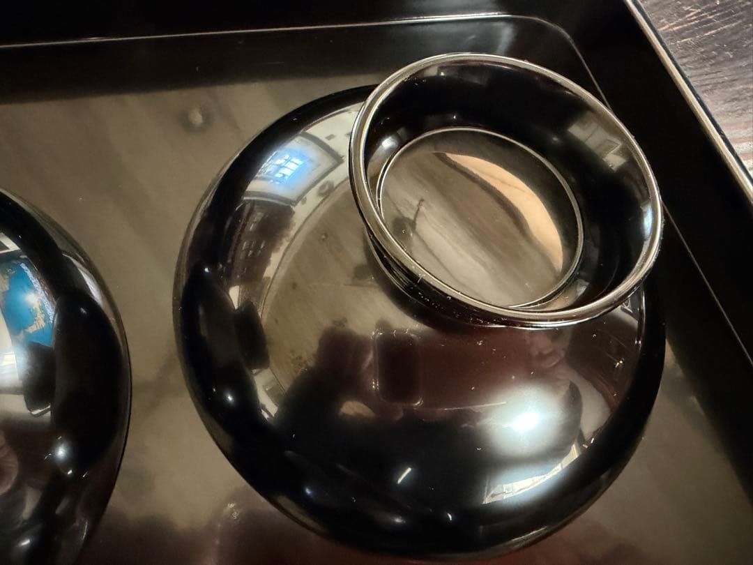 輪島塗（重要無形文化財）高級汁椀　鉄仙図　 3客