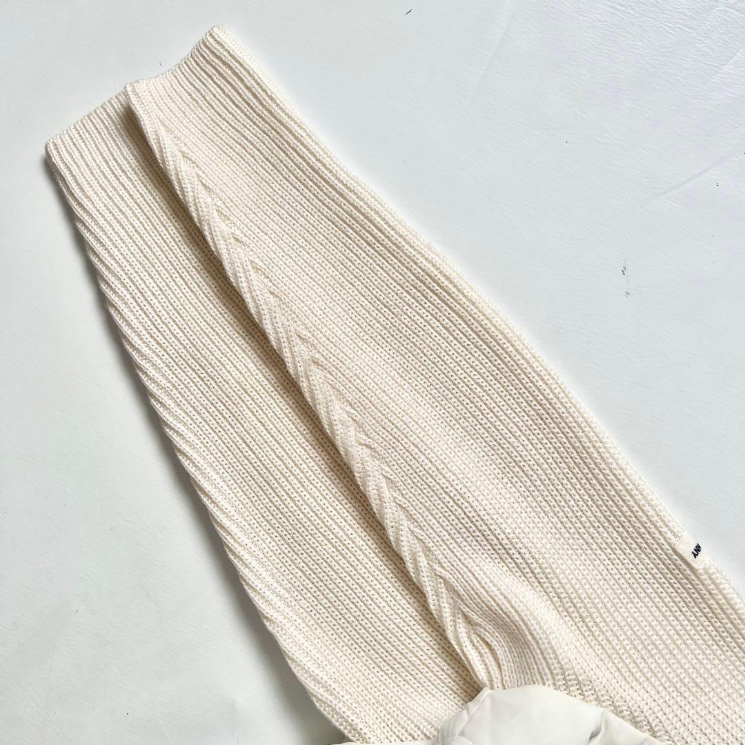 パーリーゲイツ　マスターバニー　異素材　切り替え　ニット×ダウン　パーカー　ロゴ