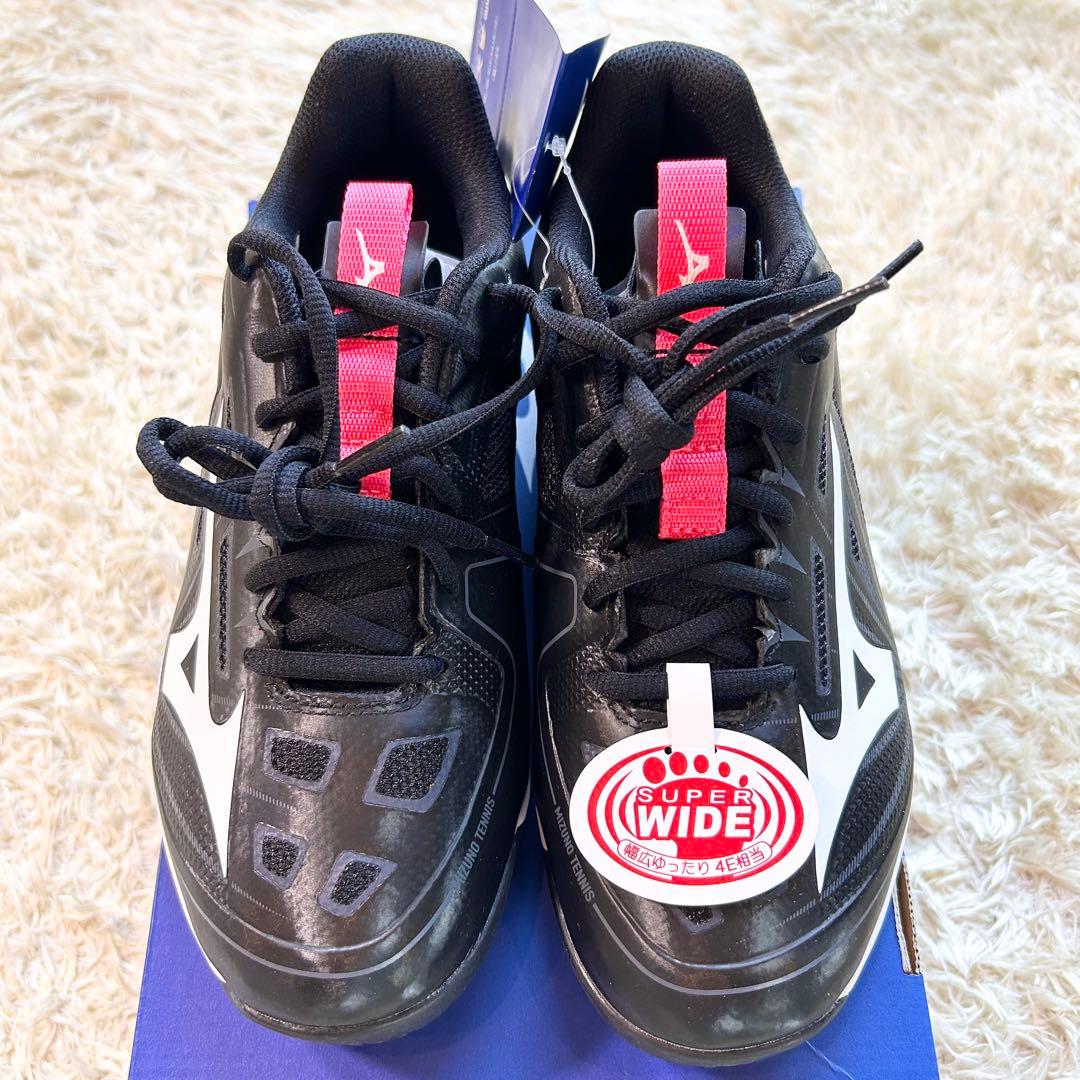 【新品タグ箱袋付き未使用】ウエーブエクシード 4SWOC ミズノテニスシューズ