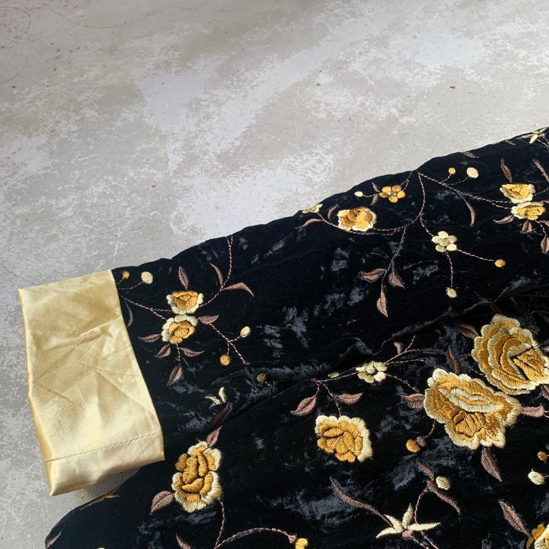 special vintage ベロア　刺繍　チャイナジャケット