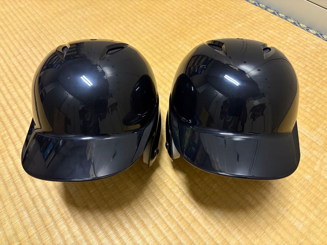 新品 Mizuno ミズノ ヘルメット 2個セット　黒 ブラック ジュニアM・Ｓ