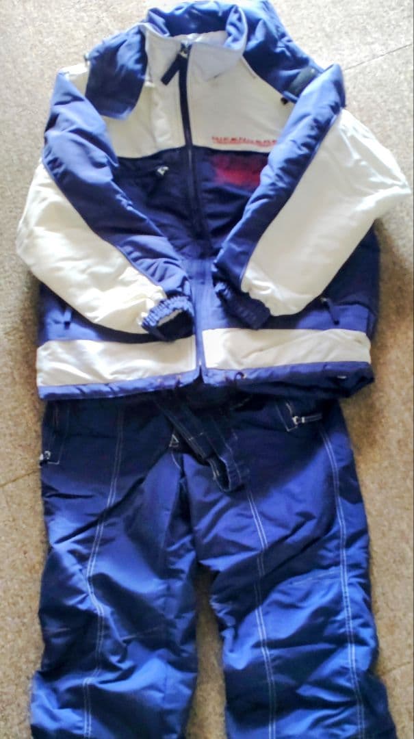 Mサイズ ネイビー/ホワイト スキーウェア