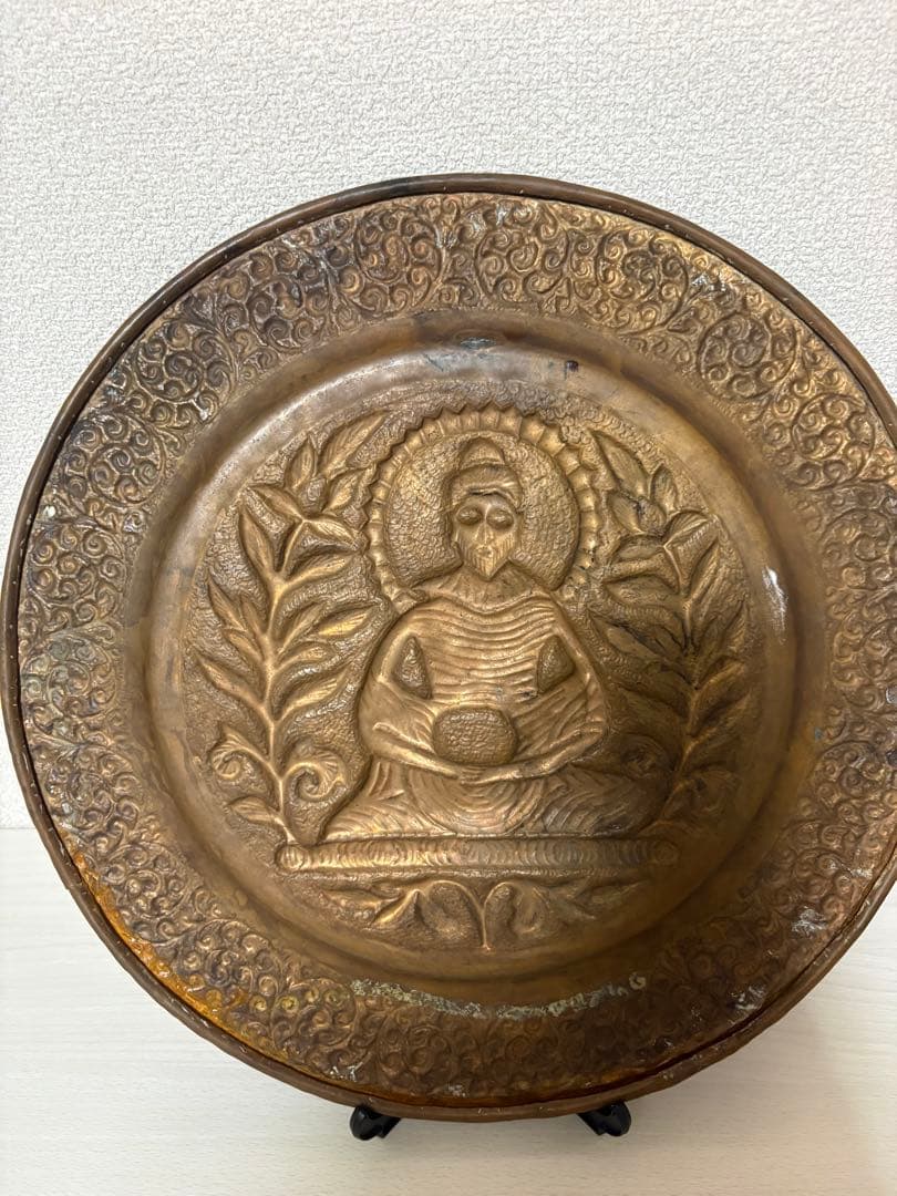 仏陀 ブッダ 坐像 レリーフ 仏教 仏具 銅製風 供養 瞑想