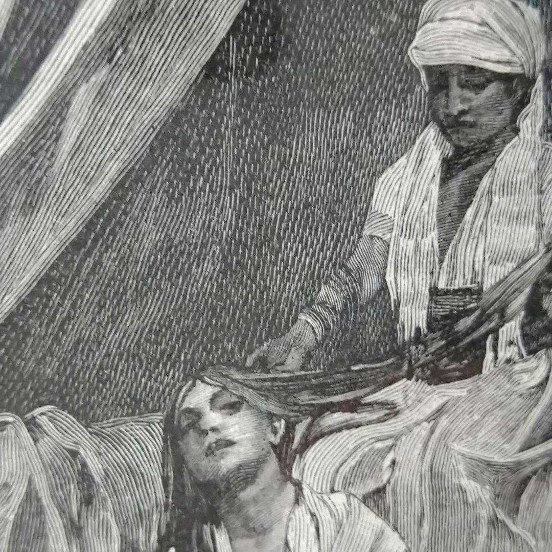 ＊アルフォンス・ミュシャ額装＊「白い象の伝説」初版挿絵リトグラフ④