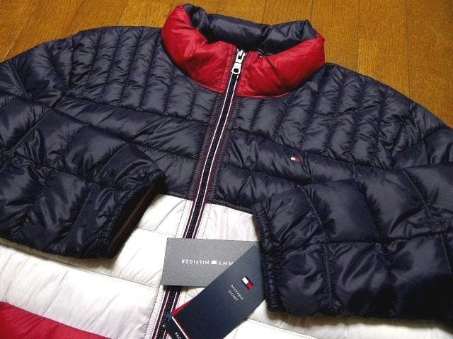 L日本サイズ位新品トミーヒルフィガーUS限定ダウンジャケット同機能フラッグカラー