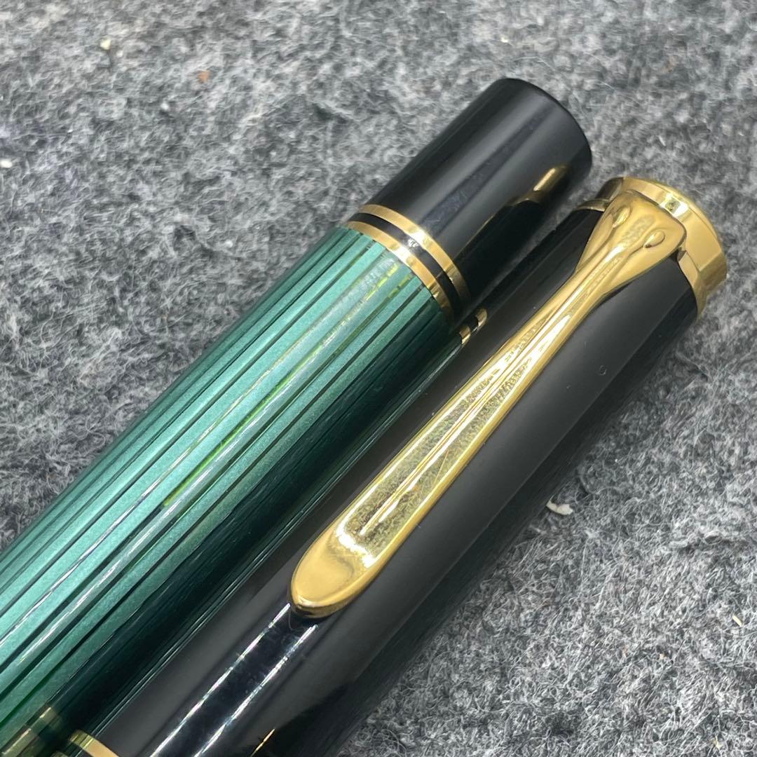 ★PE593□ペリカン スーベレーン M800 万年筆 緑縞 美品