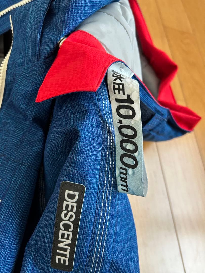DESCENTE 子ども用スキーウェア 青/赤