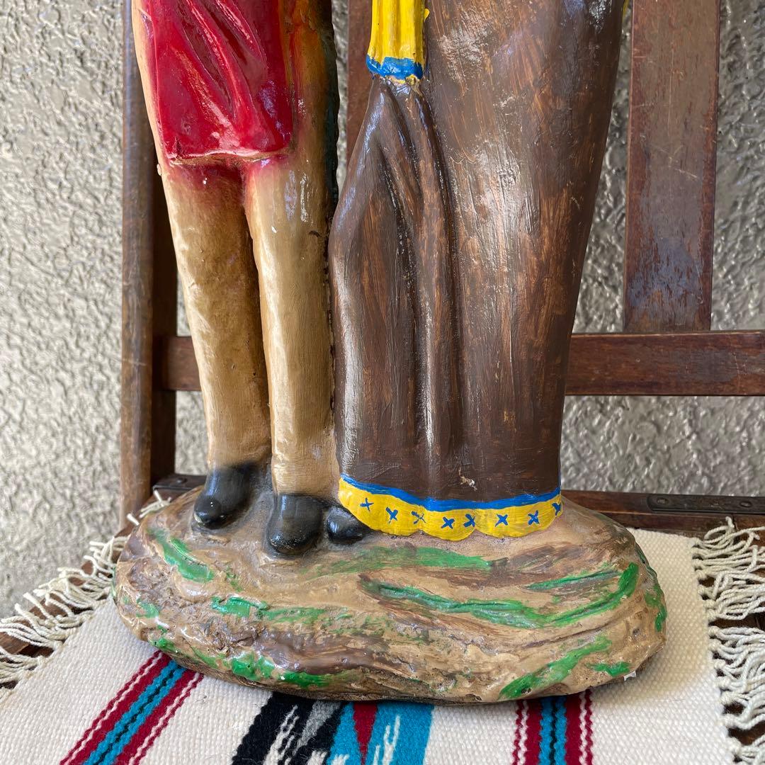 60's〜70's BIG ネイティブアメリカン　インディアン親子の置物アリゾナ